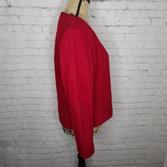 Vintage 90s Jordache Red Wool Jacket Blazer - Picture 2 of 15
